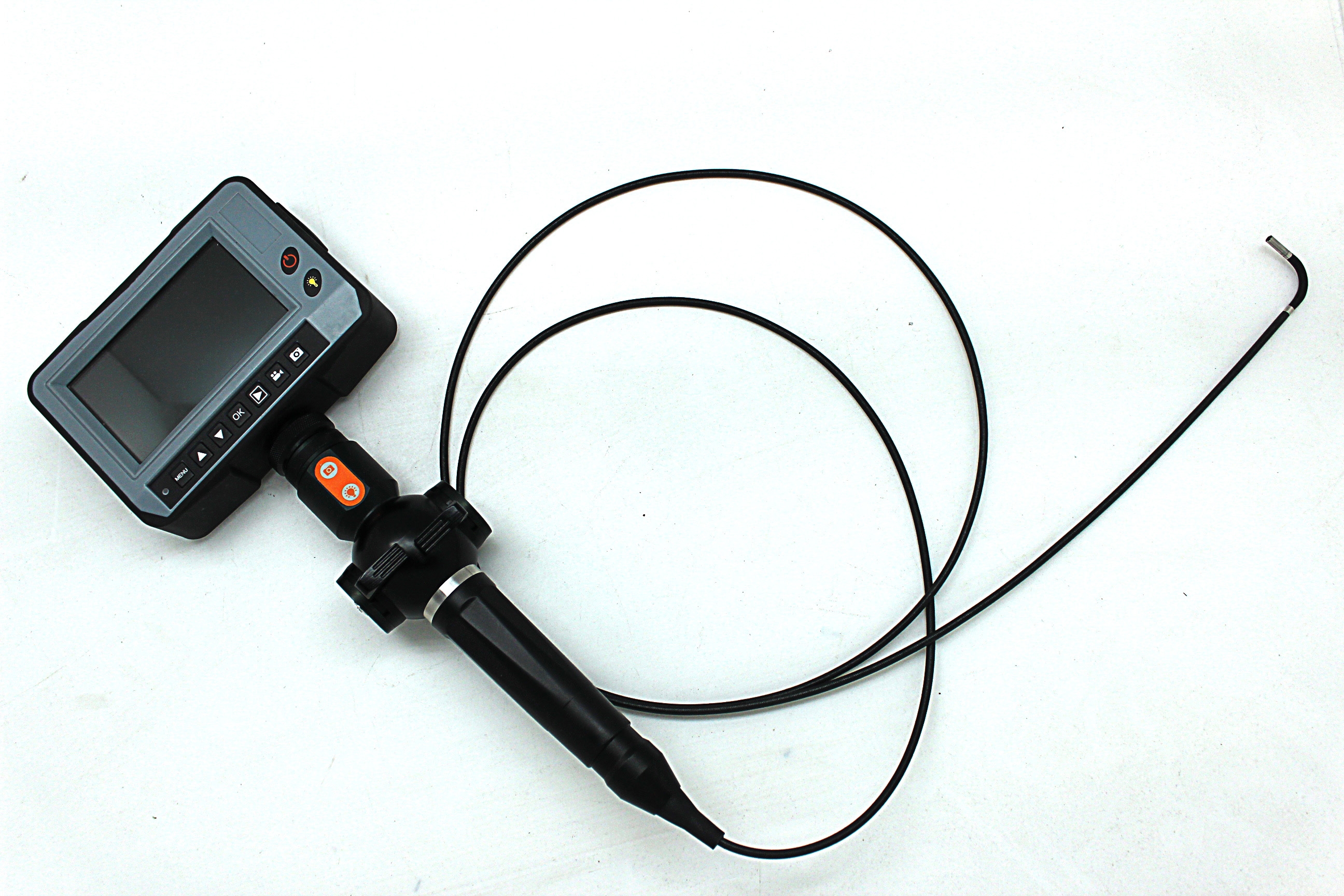 4.3" Video endoscope TTS-S08, with flexible 2,8 mm ∅ camera probe and articulating probe tip