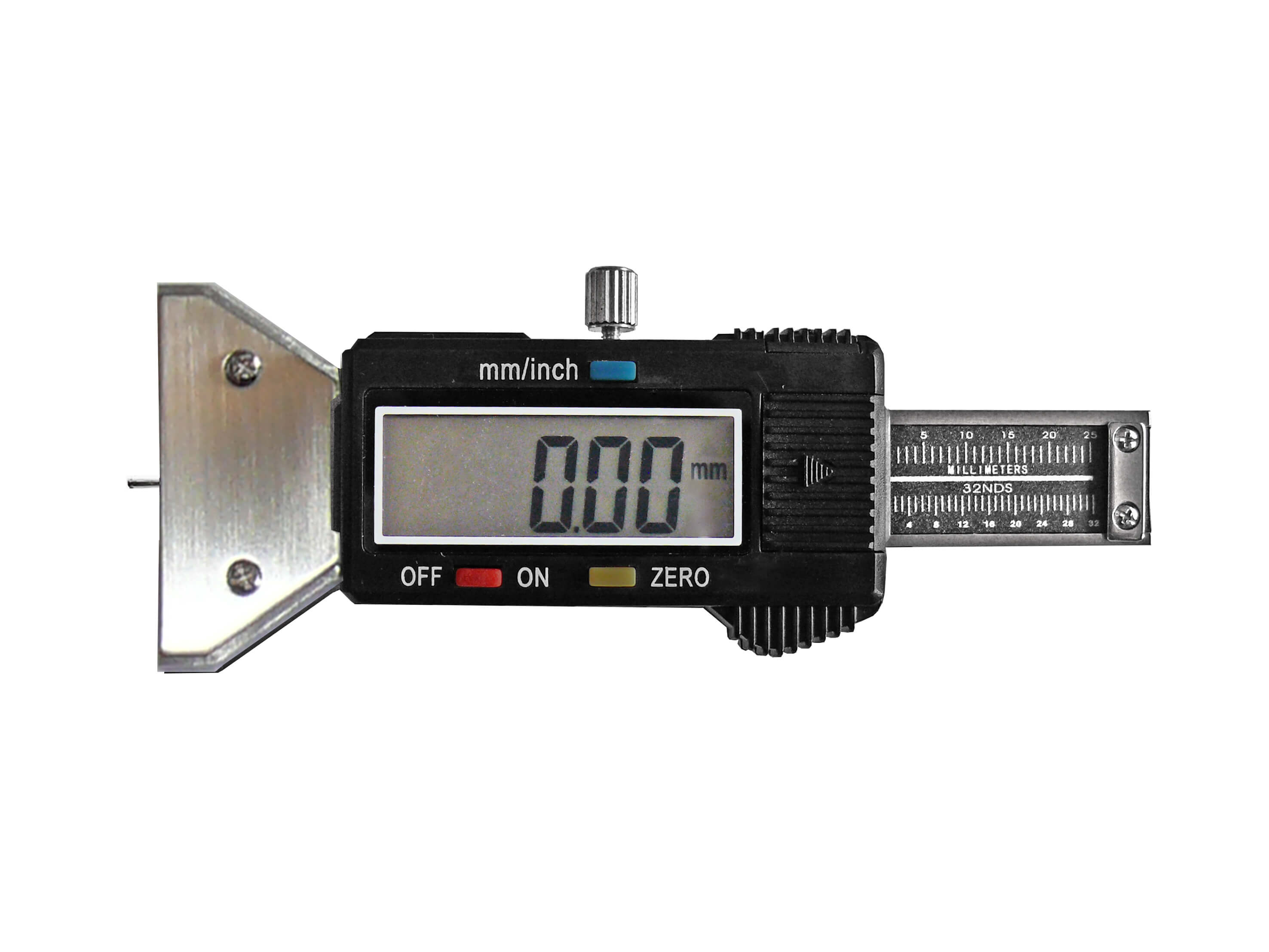 Digital tyre tread gauge,  carbon steel, with fixation screw