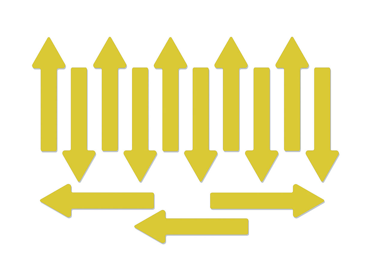 Magnetic arrows, 75 mm, sulfur yellow