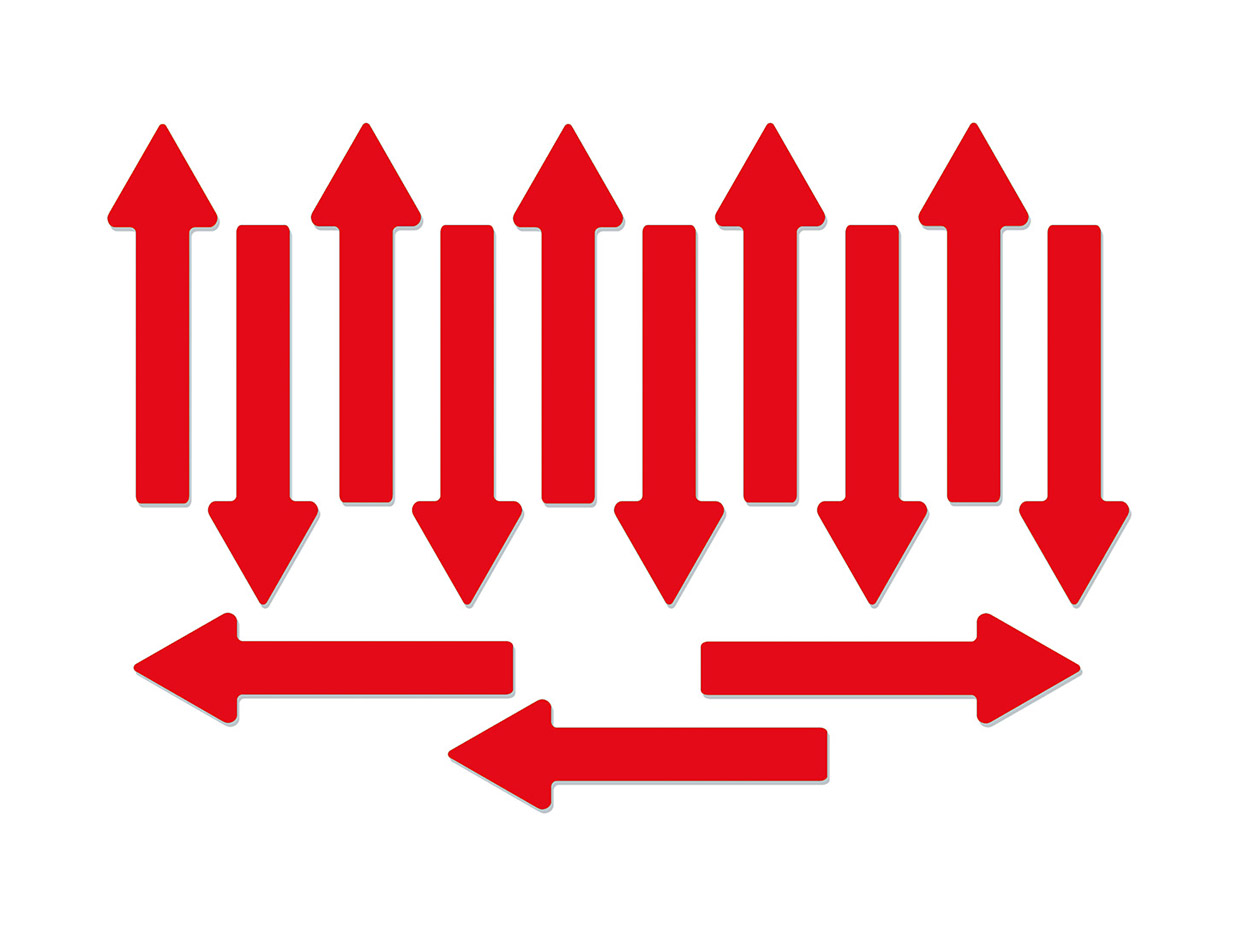 Magnetic arrows, 75 mm, red