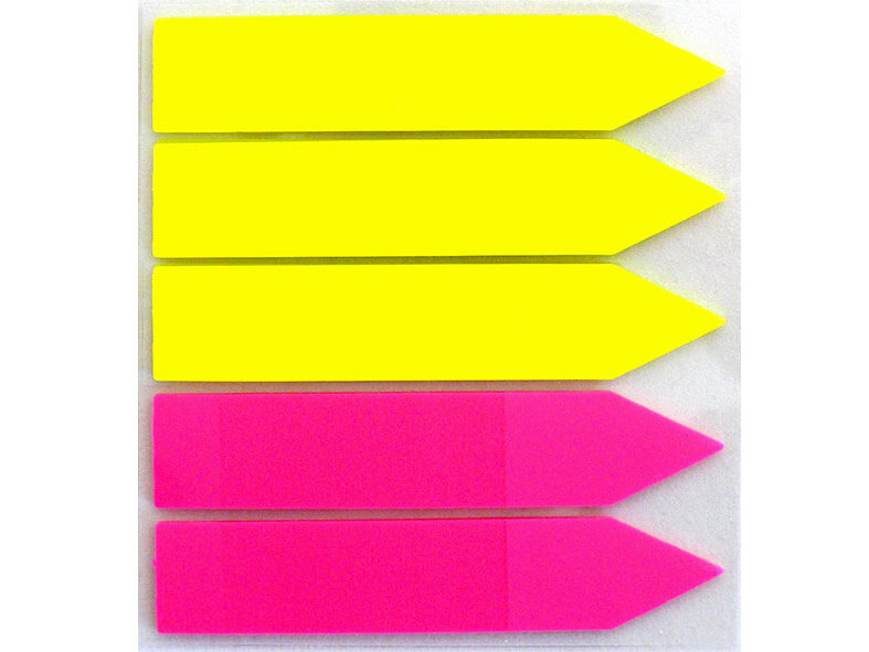 Adhesive arrows, 100 mm, film, yellow/magenta