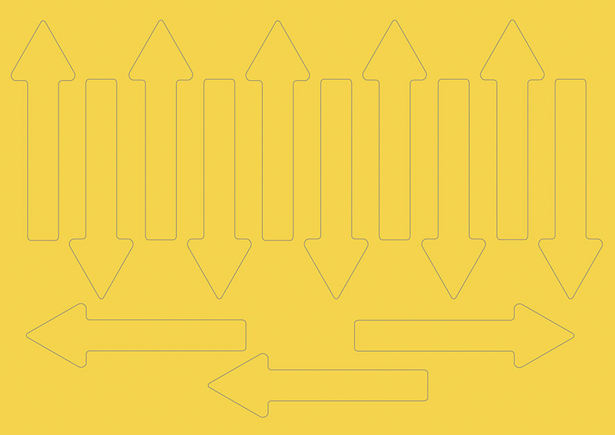 Magnetic arrows, 75 mm, yellow