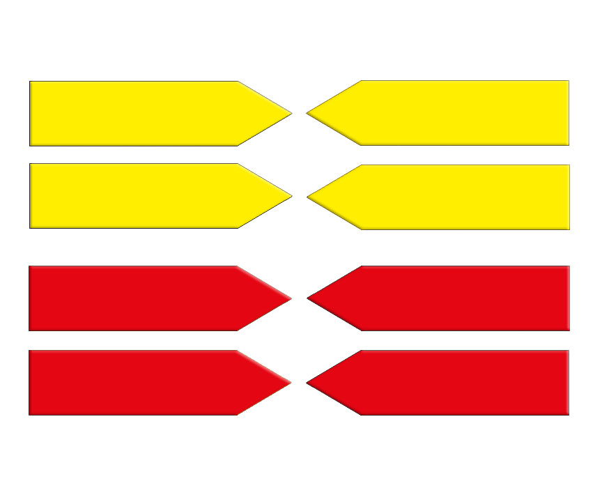 Magnetic arrows, 100 mm, yellow/red