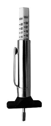Pen-shaped tyre tread depth gauge