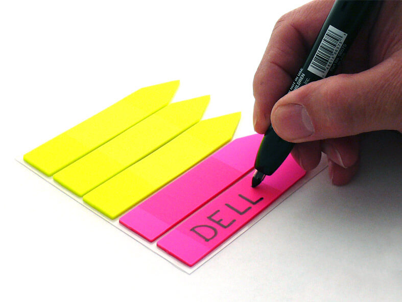 Adhesive arrows, 100 mm, film, yellow/magenta