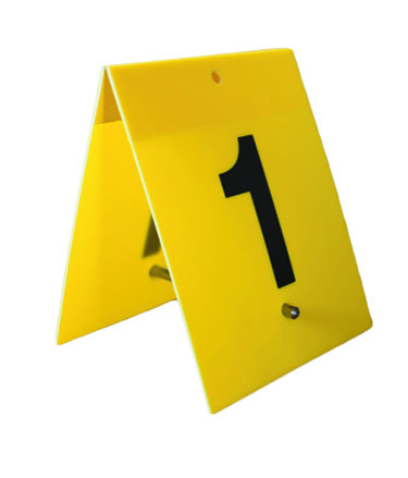 Evidence Markers (Tents), with Numbers 0-20, 80 x 100mm (WxH)