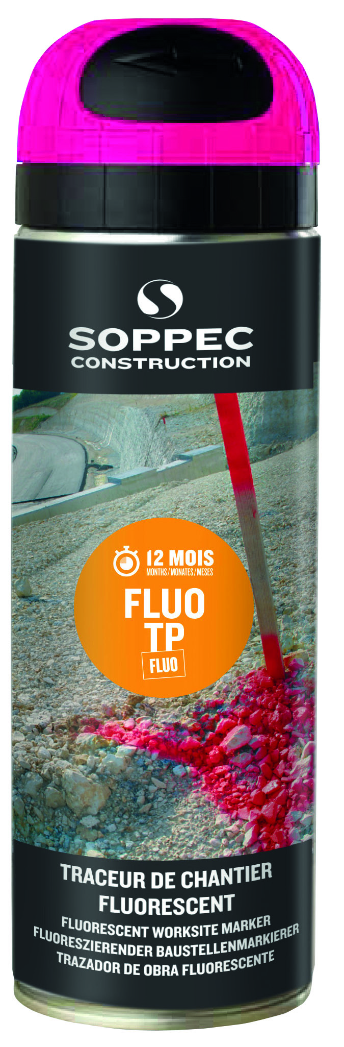 Marking Spray Paint, bright pink, 500ml, Fluo TP