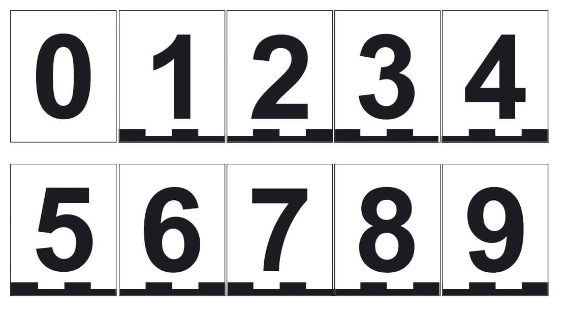Magnetic numbers set, 8 × 10 cm, Numbers 0–9