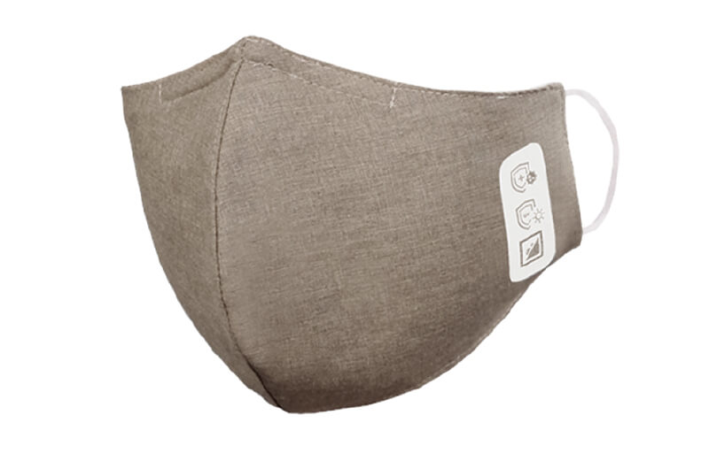 Face mask, 3-layered, beige-grey