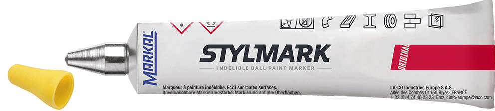 Stylmark tube marker, yellow