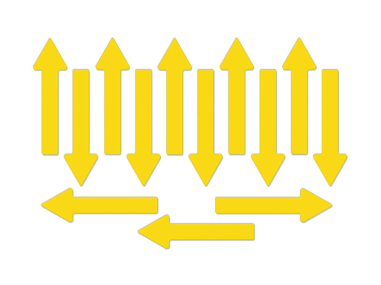 Magnetic arrows, 75 mm, yellow