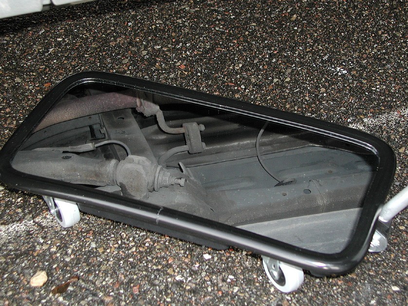 Inspection mirror 20 × 40 cm, with wheels